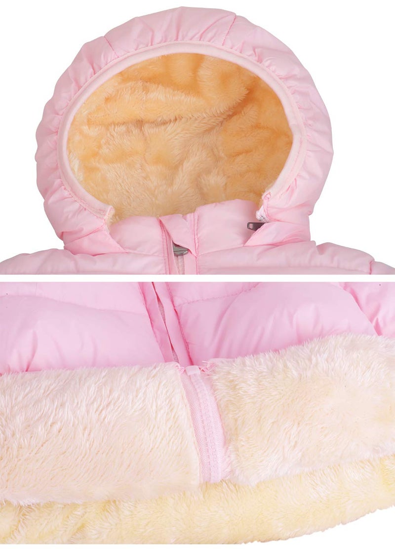 Kimjun Toddler Baby Hooded Down Jacket Boys Girls Kids Thicken Warm Winter Coat Outerwear 1-7t (Pink, 18-24 Months) - Image 5
